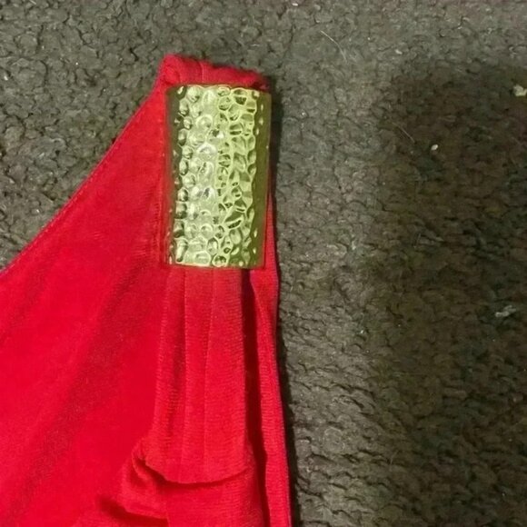 MICHAEL KORS One Shoulder Dress With Gold Trim B60 - Picture 4 of 9